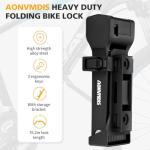 Aonvmdis Folding Bike Lock Bicycle Scooter Folding Locks with 3Keys Heavy Duty Bike Lock with Easy Mounting Bracket Alloy Steel Foldable Lock