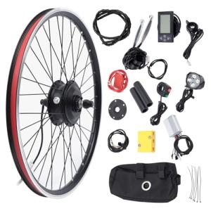CUBELLIN 36V 350W Electric Bike Conversion Kit 26" Front Wheel E-Bike Motor Hub Motor Set 5 Speed Adjustable 35 Km/H Electric Bicycle Kit with LCD Display Controller
