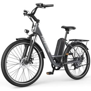 Funhang Electric Bike for Adults, 1000W Peak Ebike, 21.7MPH 50Miles City Cruiser Ebikes, 26" Step Thru Electric Bicycle with 48V Removable Battery, Adjustable Stem, Rear Rack,7 Speed, UL2849 Certified