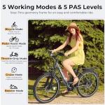 Funhang Electric Bike for Adults, 1000W Peak Ebike, 21.7MPH 50Miles City Cruiser Ebikes, 26" Step Thru Electric Bicycle with 48V Removable Battery, Adjustable Stem, Rear Rack,7 Speed, UL2849 Certified