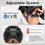 KINGBIKE MTB Helmet with Adjustable Visor Camera Mount NTA-8776 E-Bike Certified Mountain Bike Helmet for Men Women Adults Downhill Cycling (Matte Black, L)