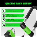 Rhino USA Bike Lock Set - Heavy Duty Anti Theft U Lock, 4FT Steel Security Cable, Padlock, 4 Lighted Keys. Dual Purpose Locks for EBike, Motorcycle, Electric Scooter, Bicycle