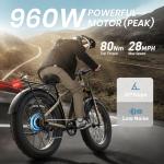 PUCKIPUPPY Electric Bike for Adults with 960W(Peak), 26" Fat Tire Electric Mountain Bike，48V 15AH Removable Battery Ebike, 28MPH Aluminum Frame E Bike with Rear Storage Shelf, Beagle(Camouflage)