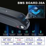 Airuxuan HL 48V Ebike Battery 15Ah 48V Lithium Battery with 2A Charger, XT60 Connector and BMS for 250-1000W Electric Bicycles Motor/Ebike Kit