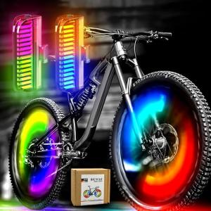 Bike Wheel Lights Rechargeable(2pack), Bike Spoke Lights Weatherproof, Adults Kids Bike Lights for Wheels 7-Color Variable, Motion Sensor,Fit All Wheel Sizes of Bike,Toddler Balance Bicycle, E-Bike