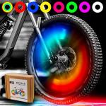Bike Wheel Lights Rechargeable(2pack), Bike Spoke Lights Weatherproof, Adults Kids Bike Lights for Wheels 7-Color Variable, Motion Sensor,Fit All Wheel Sizes of Bike,Toddler Balance Bicycle, E-Bike