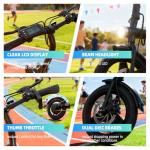 Flydone Mini Electric Bike for Adults, 750W Motor 20 mph Folding E-Bikes, 14" Adult Electric Bicycles with Smart Uphill 36v 7.8AH Battery E Bike for Teens,Black