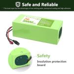 RANSYRI 24V 10Ah Universal Power Pack Rechargeable Battery with 29.4V 2A Adapter |15A BMS & Waterproof Design(200-500W Systems)