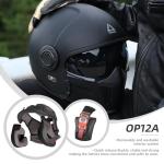 TRIANGLE Full Face Motorcycle Helmets,Off-Road Motocross Helmet for Men & Women,Dual Visor with Internal Tinted Sunshield,Open Face 3/4 Adult Racing Helmet DOT Approved(Black,L)