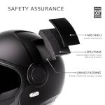 TRIANGLE Full Face Motorcycle Helmets,Off-Road Motocross Helmet for Men & Women,Dual Visor with Internal Tinted Sunshield,Open Face 3/4 Adult Racing Helmet DOT Approved(Black,L)