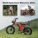 HAPPYRUN Electric Bike for Adults, 2000W/1500W Motor, 48V 25Ah/18Ah Removable Battery, 20" Fat Tire Ebike, 7-Speed Transmission, Up to 32MPH and 68+ Miles Range, All-Terrain E-Bike (G52)