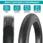 Balinge E-Bike 20x4.0 Fat Tire 20 x 4 Fat Tire 2 Pack Heavy Duty High-Performance Wear-Resistant Mountain Snow Bike Tire, E-Bike Tires 20x4, 20x4 Tire, Black，2Tires