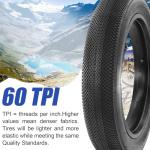 Balinge E-Bike 20x4.0 Fat Tire 20 x 4 Fat Tire 2 Pack Heavy Duty High-Performance Wear-Resistant Mountain Snow Bike Tire, E-Bike Tires 20x4, 20x4 Tire, Black，2Tires