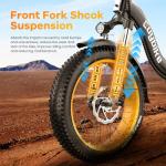 Folding Electric Bike for Adults with Peak 1000W Motor, 48V 20AH Battery up to 30MPH 80 Miles, 20" Fat Tire All Terrain Ebike, Front Suspension 7-Speed Commuter E Bike Black, Step-Thru, UL Certified