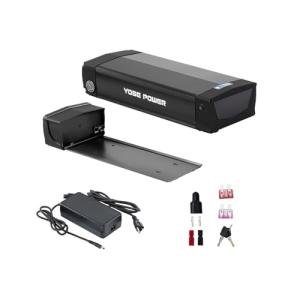 YS YOSE POWER 48V 20.8Ah Rear Rack Ebike Battery for Max 1500W Electric Bicycle Battery Black Luggage Rack 500W 1000W 1500W E-Bikes (Only Black Battery) with USB