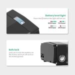 YS YOSE POWER 48V 20.8Ah Rear Rack Ebike Battery for Max 1500W Electric Bicycle Battery Black Luggage Rack 500W 1000W 1500W E-Bikes (Only Black Battery) with USB