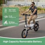 Winado 16" Electric Bike for Adults, Folding E-Bike 350W Motor with Dual Disc Brakes, Max Range 35Miles(Pedal-Assist) & Speed 15.5Mph, Foldable Commuter City Bicycle for Adults/Teens, White