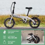 Winado 16" Electric Bike for Adults, Folding E-Bike 350W Motor with Dual Disc Brakes, Max Range 35Miles(Pedal-Assist) & Speed 15.5Mph, Foldable Commuter City Bicycle for Adults/Teens, White