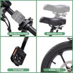 Winado 16" Electric Bike for Adults, Folding E-Bike 350W Motor with Dual Disc Brakes, Max Range 35Miles(Pedal-Assist) & Speed 15.5Mph, Foldable Commuter City Bicycle for Adults/Teens, White