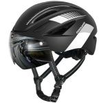 Odoland Adults Bike Helmet with Removable Magnetic Sun Visor, Adjustable Dial Fit Bicycle Cycling Helmet for Mountain Road Bike, Certified Lightweight MTB Ebike Helmet for Men Women, Matte Black