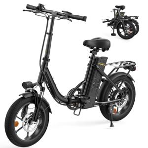 AYOLNY Folding Electric Bike for Adults, 16" Tire Step-Thru Foldable Ebike, 1000W Peak Motor 374.4Wh Removable Battery Commuter Protable Woman Electric Bicycle, Max 60 Miles PAS Range, 20 MPH Speed
