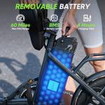 AYOLNY Folding Electric Bike for Adults, 16" Tire Step-Thru Foldable Ebike, 1000W Peak Motor 374.4Wh Removable Battery Commuter Protable Woman Electric Bicycle, Max 60 Miles PAS Range, 20 MPH Speed