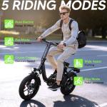 AYOLNY Folding Electric Bike for Adults, 16" Tire Step-Thru Foldable Ebike, 1000W Peak Motor 374.4Wh Removable Battery Commuter Protable Woman Electric Bicycle, Max 60 Miles PAS Range, 20 MPH Speed