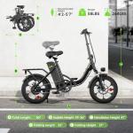 AYOLNY Folding Electric Bike for Adults, 16" Tire Step-Thru Foldable Ebike, 1000W Peak Motor 374.4Wh Removable Battery Commuter Protable Woman Electric Bicycle, Max 60 Miles PAS Range, 20 MPH Speed