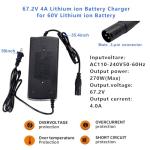 Wroyeti 60V 25Ah Electric Bike Lithium Ion Battery 60Volt Battery 25Ah Ebike, XT60 Extension Cord, XT90 Connector, Anderson Connector for 200-2000W Motor