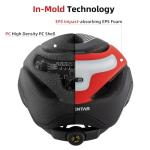 AUMENTAR Adult Bike Helmet with USB Rechargeable LED Front & Rear Lights,E Bike,Electric Scooter Helmet,Mountain Road Cycling Helmets for Men Women Bicycle Helmet Removable Goggles Red Black