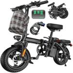 Electric Bike for Adults Teens, Folding E-Bike,Commuter City Foldable ebike with 560W Motor and 48V 10Ah Battery,24MPH Speed,3-Level Assist, Dual Disc Brakes,14" Compact Electric Bicycle with Pedals