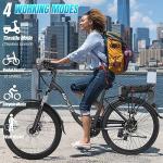 ANCHEER Electric Bike for Adults, 48V 499Wh Ebike, 26" City Commuter Bike with 48V Removable Battery, Up to 55 Miles, 3H Fast Charge, 7-Speed, Step-Thru Cruiser Bike for Women Men, UL2849 Compliant