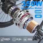 ANCHEER Electric Bike for Adults, 48V 499Wh Ebike, 26" City Commuter Bike with 48V Removable Battery, Up to 55 Miles, 3H Fast Charge, 7-Speed, Step-Thru Cruiser Bike for Women Men, UL2849 Compliant