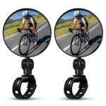 Bike Mirror Handlebar Mount – 2 Pcs Bicycle Mirrors for Handlebars, Clear & 360° Adjustable View, Secure, Damage-Resistant for Mountain, BMX & City Bikes
