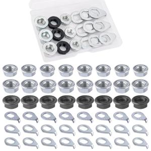 SAVITA 12pcs Carbon Steel Bike Wheel Flanged Axle Nut Kit, M8/M9.5/M10 Thread Sizes Bicycle Parts Accessories for Bike Front and Rear Wheel