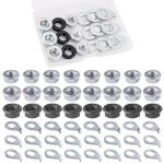 SAVITA 12pcs Carbon Steel Bike Wheel Flanged Axle Nut Kit, M8/M9.5/M10 Thread Sizes Bicycle Parts Accessories for Bike Front and Rear Wheel