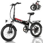 Vivi Electric Bike, 20" 500W Folding Electric Bike, 21.7MPH Adult Electric Bicycles with Removable 48V 374.4Wh Battery, Up to 50Miles Range, Cruise Control, Shock Absorber, SGS Certified to UL2849