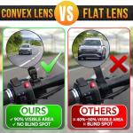 Bike Mirror Handlebar Mount – 2 Pcs Bicycle Mirrors for Handlebars, Clear & 360° Adjustable View, Secure, Damage-Resistant for Mountain, BMX & City Bikes