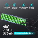 Vivi Electric Bike, 20" 500W Folding Electric Bike, 21.7MPH Adult Electric Bicycles with Removable 48V 374.4Wh Battery, Up to 50Miles Range, Cruise Control, Shock Absorber, SGS Certified to UL2849