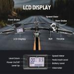 Vivi Electric Bike, 20" 500W Folding Electric Bike, 21.7MPH Adult Electric Bicycles with Removable 48V 374.4Wh Battery, Up to 50Miles Range, Cruise Control, Shock Absorber, SGS Certified to UL2849