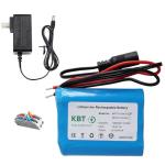KBT 12V 1200mAh Rechargeable Li-ion Battery, Bare Leads Wire Replacement Battery Pack with Charger Compatible for 12V Devices RC Car, Boat, Robot, DIY, LED Light Kit