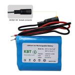 KBT 12V 1200mAh Rechargeable Li-ion Battery, Bare Leads Wire Replacement Battery Pack with Charger Compatible for 12V Devices RC Car, Boat, Robot, DIY, LED Light Kit