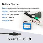KBT 12V 1200mAh Rechargeable Li-ion Battery, Bare Leads Wire Replacement Battery Pack with Charger Compatible for 12V Devices RC Car, Boat, Robot, DIY, LED Light Kit