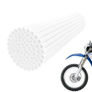 JFG RACING Bike Spoke Covers,Universal 72Pcs Spoke Skins Wheel Wraps for 8"-21" Rims for Ebike E Dirt Pit Bike Motorcycle Bicycle Wheelchair Decoration-White