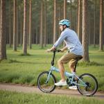 Brightpeak 20-inch 7-Speed Folding Bike - Lightweight Aluminum Frame, Adjustable Stem, Easy Fold for Commuting & Storage (Blue)