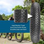SIMEIQI 20X4.0 Inch E-Bike Fat Bike Tire Electric Bike Tricycle Tyres Foldable Replacement Tire for Mountain Snow All Terrian Urban City Street Road Bicycle