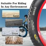 SIMEIQI 20X4.0 Inch E-Bike Fat Bike Tire Electric Bike Tricycle Tyres Foldable Replacement Tire for Mountain Snow All Terrian Urban City Street Road Bicycle