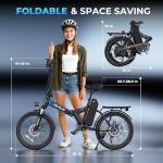 VARUN Electric Bike - Peak 500W Folding Ebike for Adults, 36V Removable Lithium Battery, 20" Foldable Electric Bicycle Up to 40 Miles 20MPH, Compact Commuter E-Bike for Women & Men