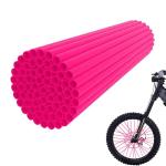 JFG RACING Bike Spoke Covers,Universal 72Pcs Spoke Skins Wheel Wraps for 8"-21" Rims for Ebike E Dirt Pit Bike Motorcycle Bicycle Wheelchair Decoration-Pink