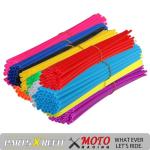 JFG RACING Bike Spoke Covers,Universal 72Pcs Spoke Skins Wheel Wraps for 8"-21" Rims for Ebike E Dirt Pit Bike Motorcycle Bicycle Wheelchair Decoration-Pink